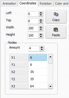 Coordinates Tab